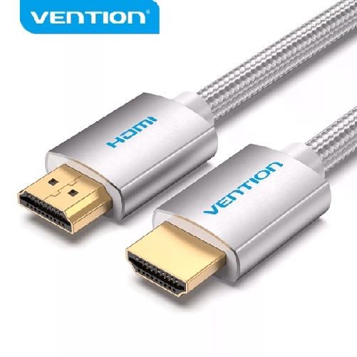 Cavo HDMI 2.0 Vention - Intrecciato in tessuto - Contatti dorati - Supporta 4K HDR 3D - Schermato - Argento