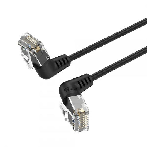 Cavo di rete Vention UTP RJ45 Slim Cat.6A con testa girevole a 360° angolo retto - 05 m - Nero