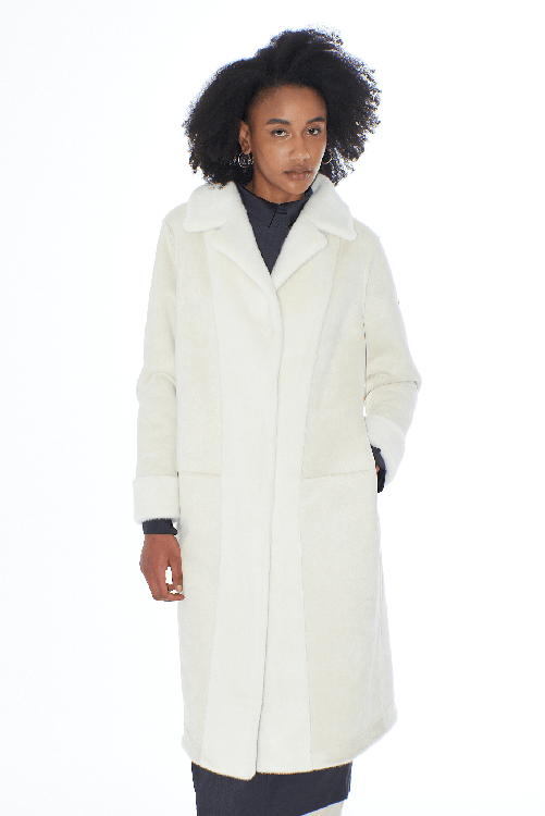 YES ZEE CAPPOTTO CAPPOTTI ECO MONTONE DONNA YES ZEE O027 KV00 BIANCO ORIGINALE AI 2025 Colore Bianco,Taglia L