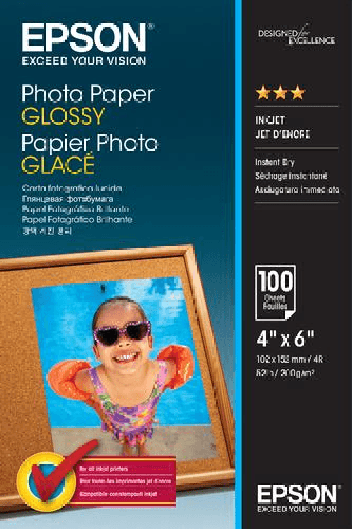 Epson Carta Fotografica Lucida 10x15 100 Fogli Epson Photo Paper Glossy - 10x15cm - 100 Fogli