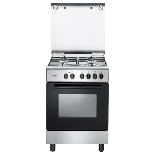 De Longhi FMX 64 L Cucina a Gas 4 Fuochi Forno Elettrico Ventilato con Grill Larghezza x Profondita' 60x60 cm Classe energetica A colore Inox