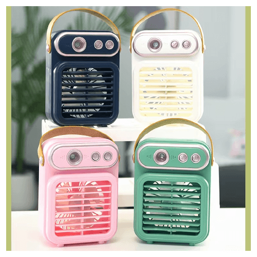 TrAdE Shop Traesio Mini Ventilatore A Spruzzo Vintage Retro Da Tavolo Elettrico Portatile Usb Batteria -