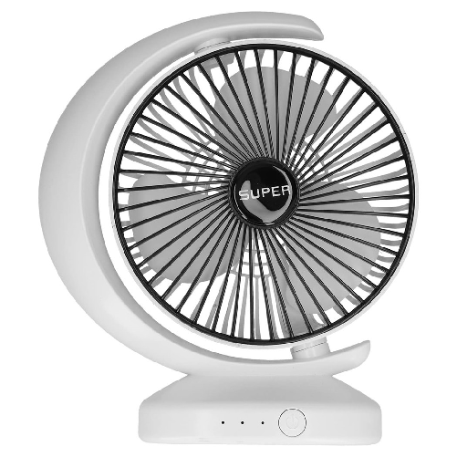 TrAdE Shop Traesio Ventilatore Da Tavolo Usb Silenziosa Con Rotazione Testa Flusso D'aria A 3 Livelli -