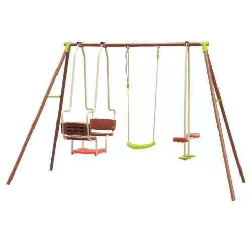 Garden Altalena per Bambini 5 posti da Giardino Struttura in Acciaio