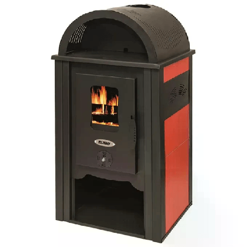 VIGOR-BLINKY Vigor Blinky Stufa Acciaio Ginevra Fianchi Ceramica Rosso