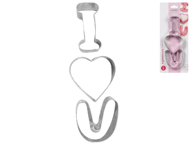 Habi 6x Confezioni 3 Tagliabiscotti Inox Assortiti Kw18 Habi (COLORI MISTI)