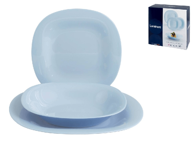 Arc Servizio Tavola Luminarc Carine Light Blue 18 pezzi Vetro Opale