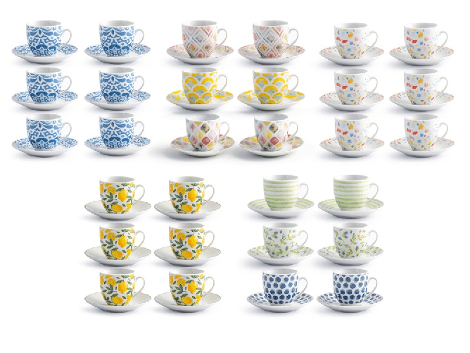 Royal Norfolk 5x Confezione Con 6 Tazzine, Surrealspring2, 90Cc, Royal Norfolk