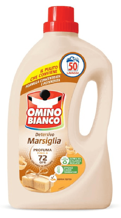 Omino Bianco Lavatrice Liquido 50 Misurini Marsiglia Made In Italy