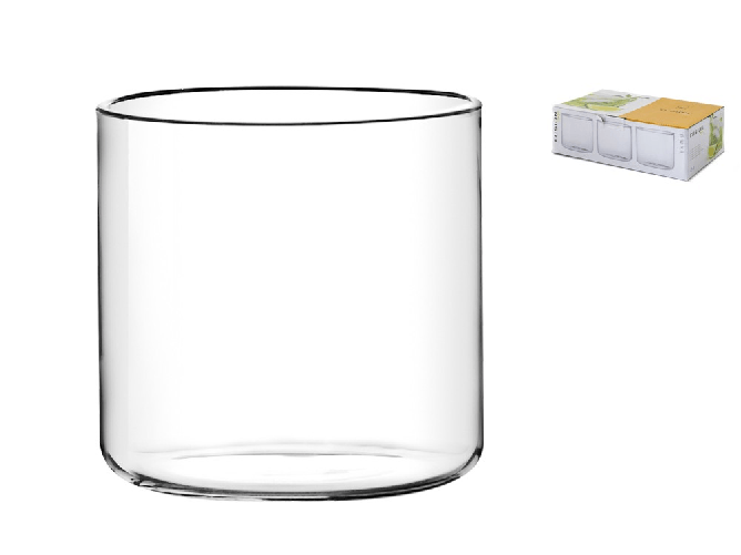 H&h 6x Bicchieri In Vetro Borosilicato Trasparente Fusion Multiuso, 45Cl