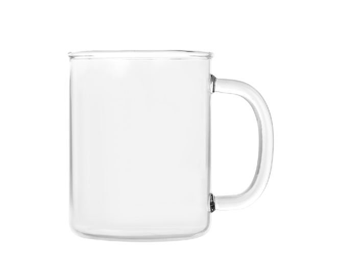 Rombo 6x Tazze Mug In Vetro Borosilicato Trasparente Con Manico, 40Cl