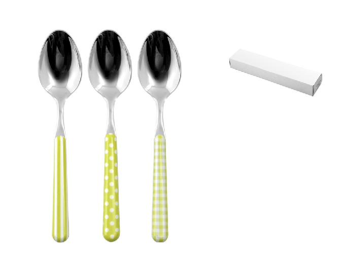 Home 6x Cucchiai In Acciaio Inox Da Tavola Provence Con Decoro Verde