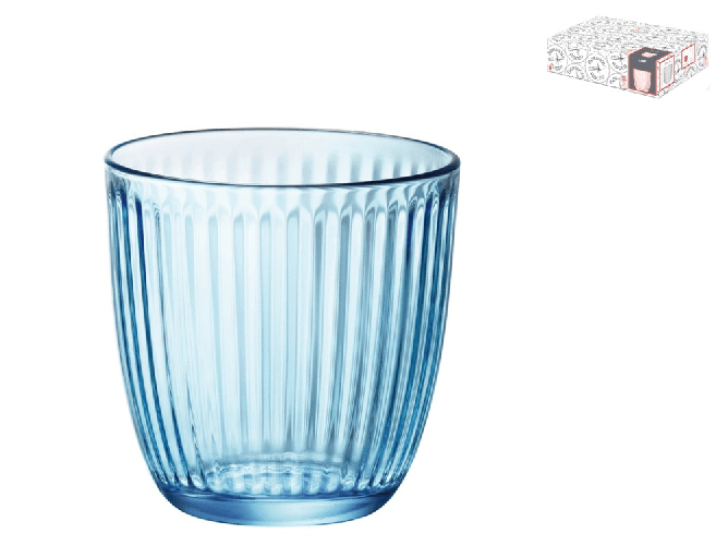 Bormioli Rocco 12x Bicchieri In Vetro Line Blue Per Acqua Cl29