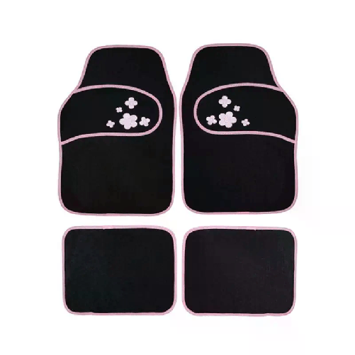 Hongu Tappetino auto con fiori rosa anteriore e posteriori universali moquette Flower