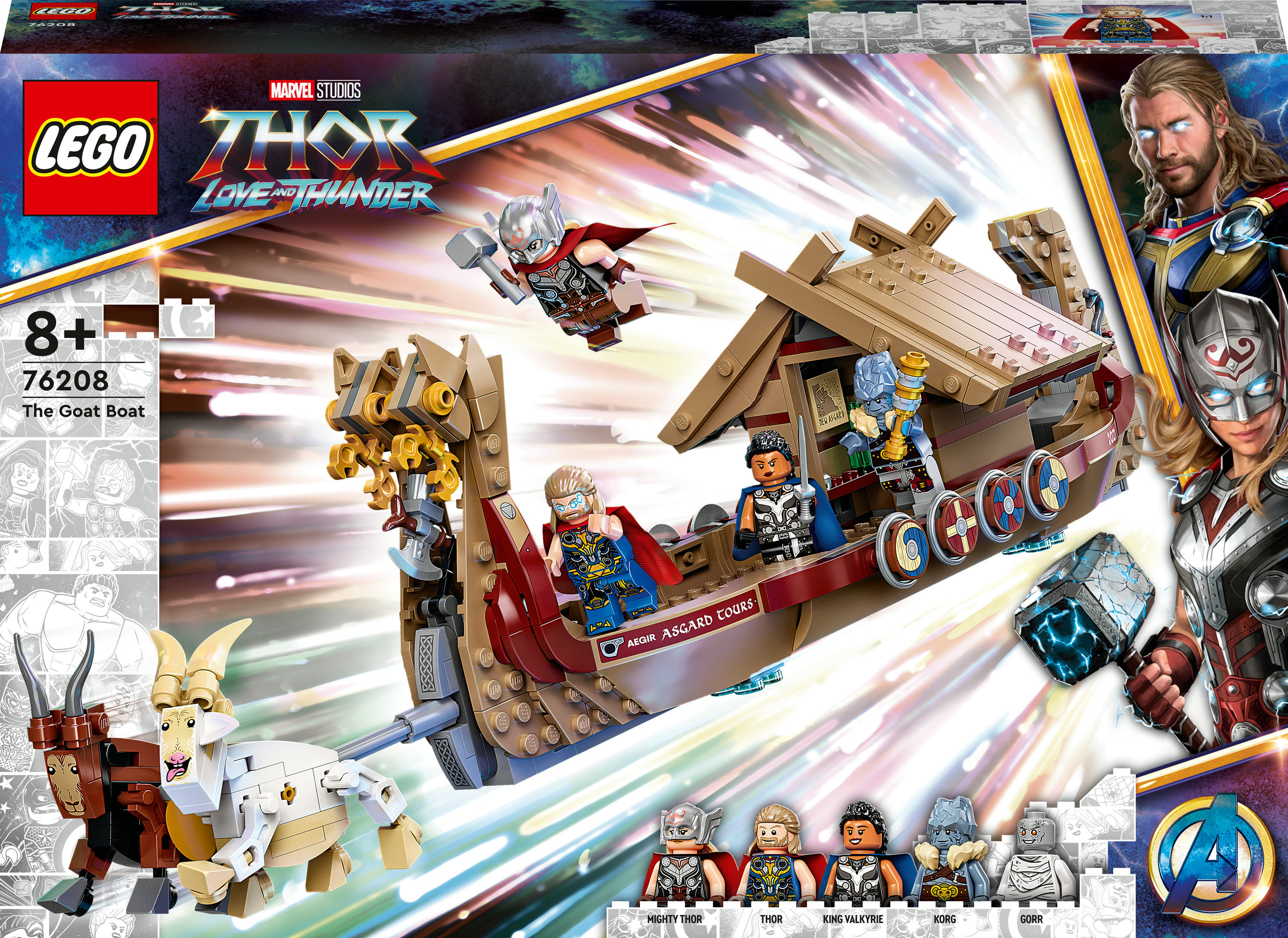LEGO Marvel 76208 Drakkar di Thor, Giochi per Bambini dai 7 Anni, Set con Nave Giocattolo da Costruire LEGO Marvel Avengers Drakkar di Thor
