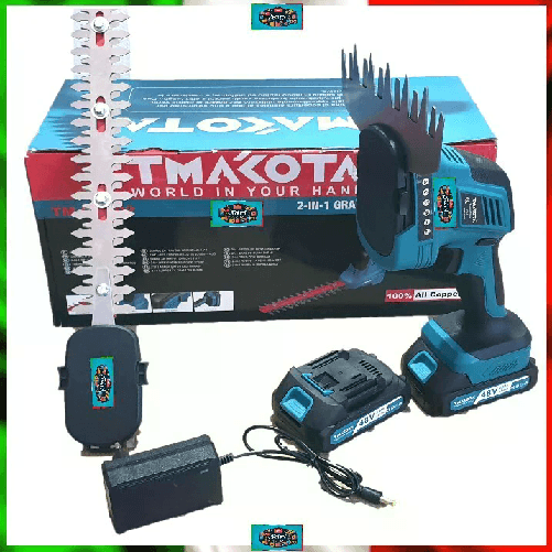 TMAKOTA Tagliasiepi a Batteria 2 in 1 Decespugliatore Siepe Taglierba - 2 Batterie 48 V