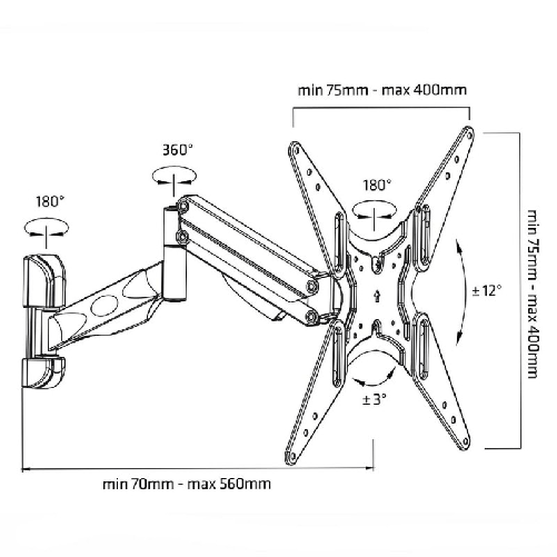MacLean Supporto TV MacLean MC-784 55" 23" 21 kg