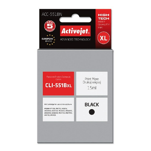 Activejet Cartuccia ad Inchiostro Originale Activejet ACC-551BN Nero