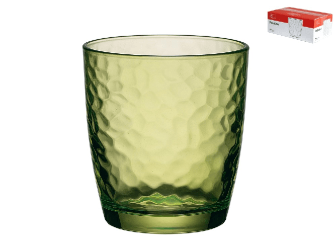 Bormioli Rocco 6x Bicchieri Palatina In Vetro Spruzzato Verde 32Cl