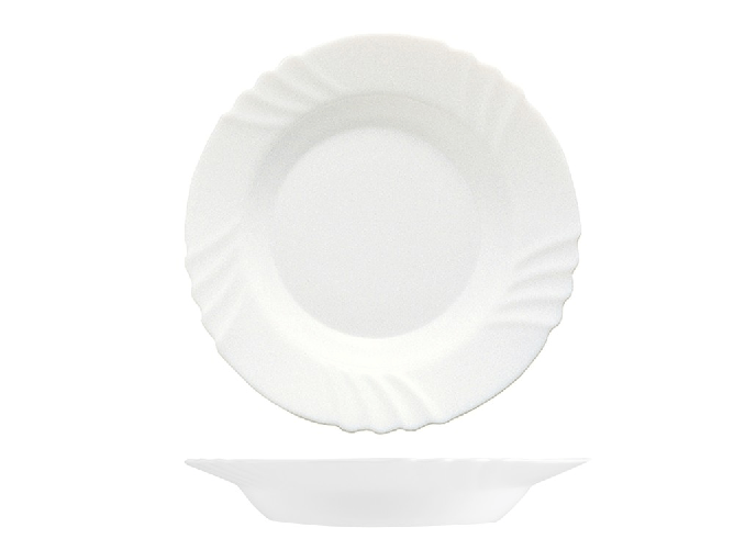 Bormioli Rocco 6x Piatti In Vetro Opale Ebro Bianco Tavola Fondi 23,5Cm