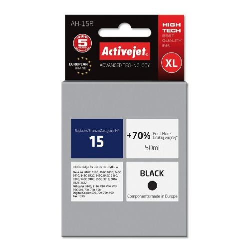 Activejet Cartuccia ad Inchiostro Originale Activejet AH-15R Nero