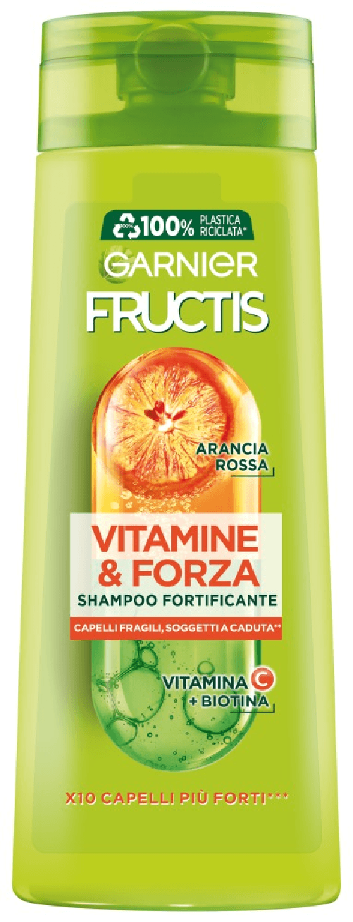 Garnier 3x Fructis Shampoo 250 Ml. Vitamina & Forza