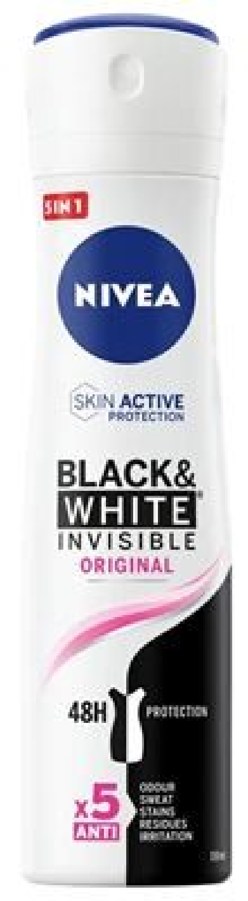 Nivea 6x Bundle Nivea Black&White Invisible Original Spray 150 Ml