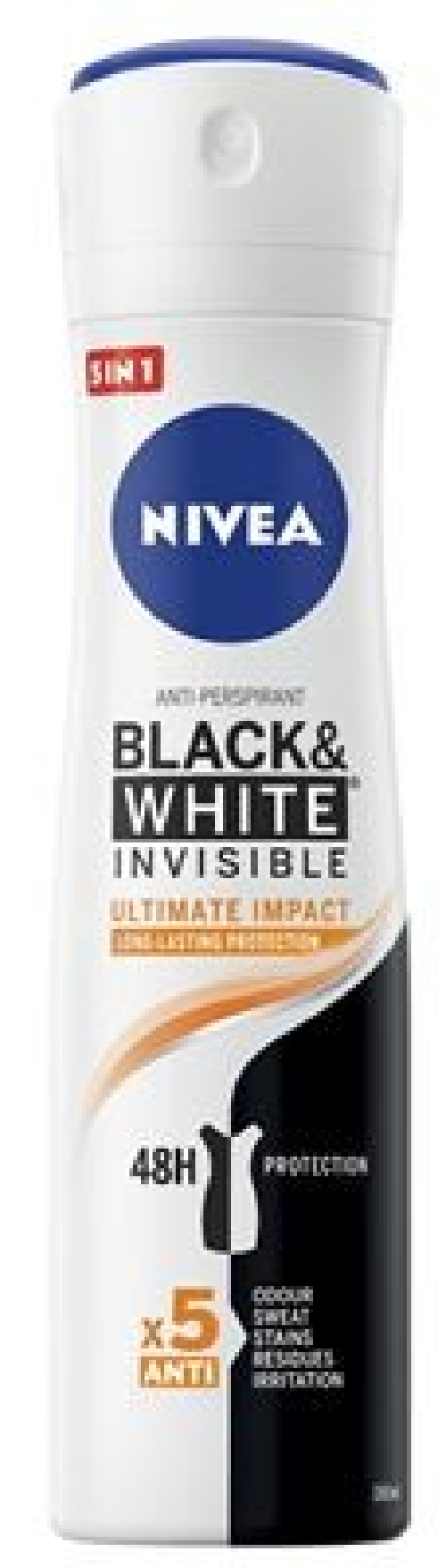 Nivea 12x Bundle Nivea Deodorante Spray 150 Ml. Black&W.Invisib.Ultimat 83486 Made In Italy