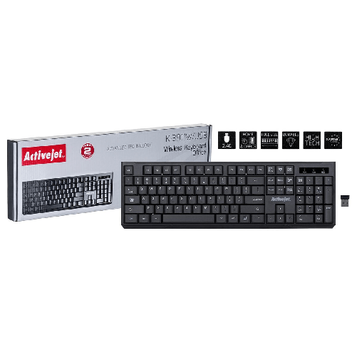 Activejet Tastiera Activejet K-3911W Nero QWERTY