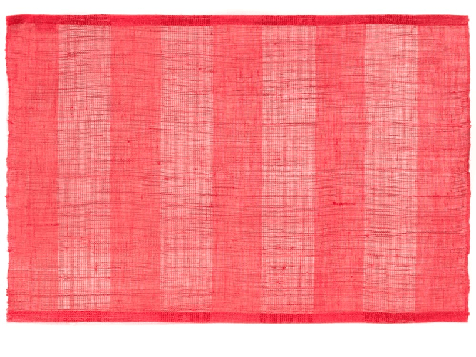 H&h 6x Tovagliette Americana H&H In Cotone E Ramiè Colore Rosso Cm45X30
