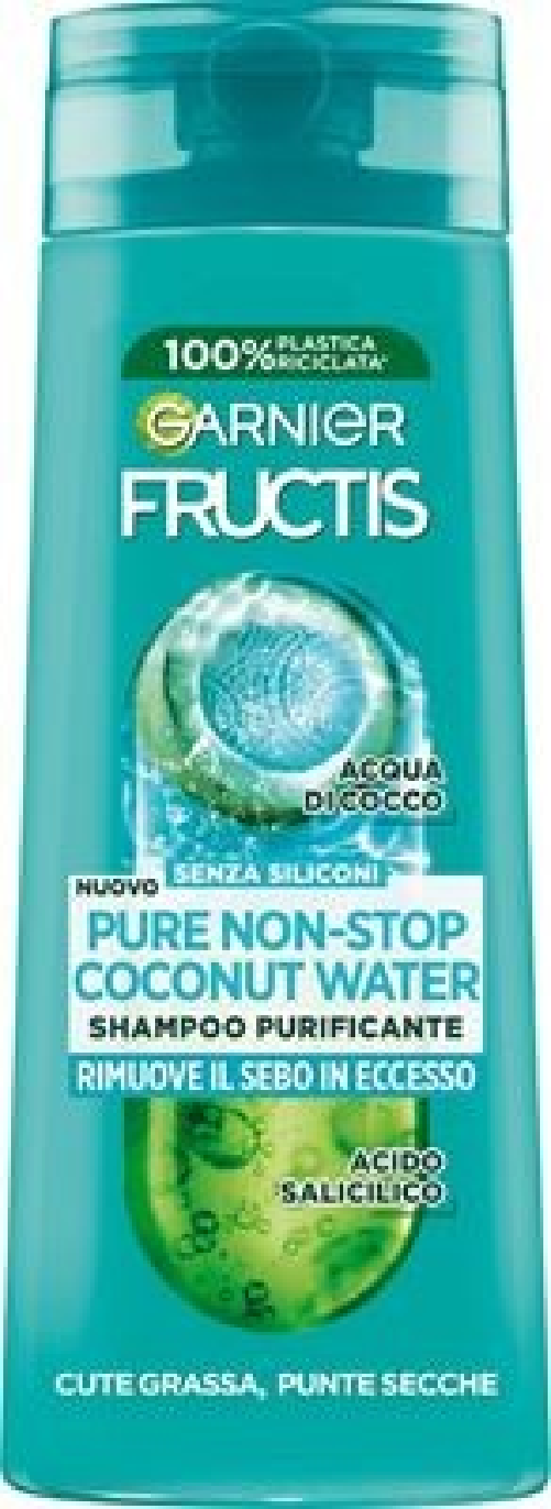 Garnier 12x Bundle Garnier Shampoo Per Capelli Fructis Pure Non Stop Coconut Water, 250 Ml