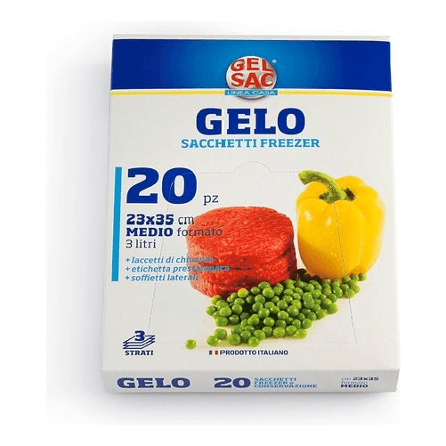 Gel Sac Sacchetti congelatore GELO con laccetti Trasparente azz