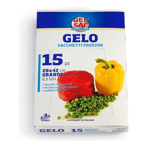 Gel Sac Sacchetti congelatore GELO con laccetti Trasparente azz