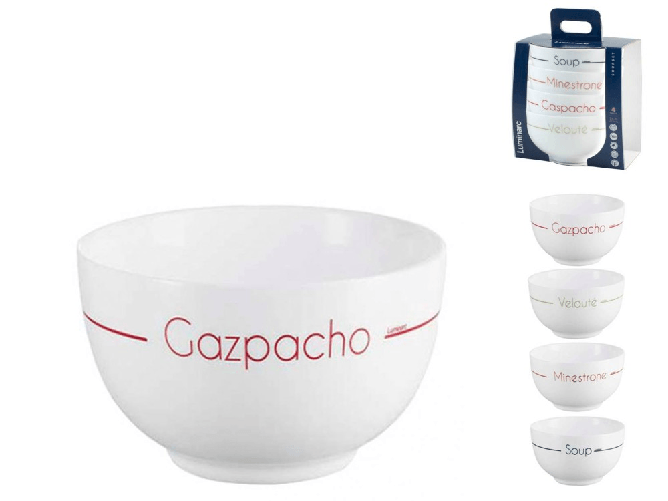 Arc Set 4 Ciotole Zuppa in Vetro Marca Luminarc 75 cl