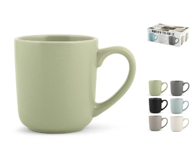 H&h 6x Mug Stw Bergen Colori Matt Assortiti Cc400 H&H (COLORI MISTI)