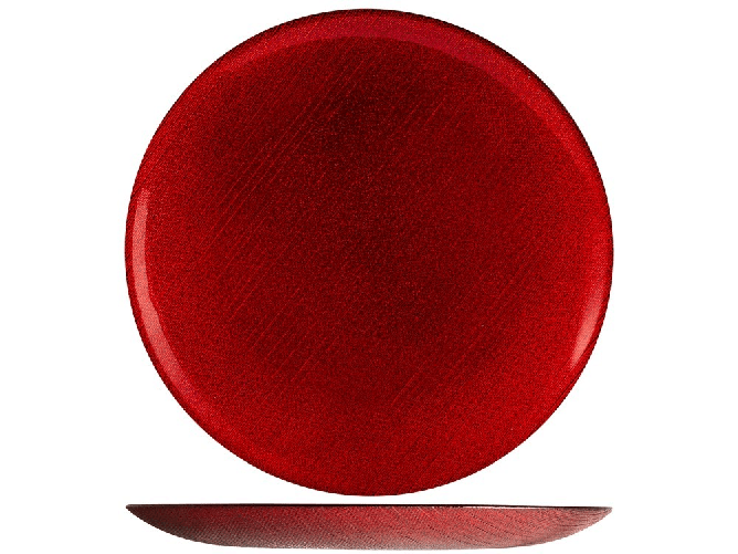H&h Set 6 sottopiatti H&H Charme Ø32cm in vetro rosso con glitter