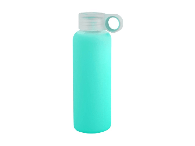 H&h 3x Bottiglie In Vetro Borosilicato E Silicone Verde Acqua360 Ml H&H
