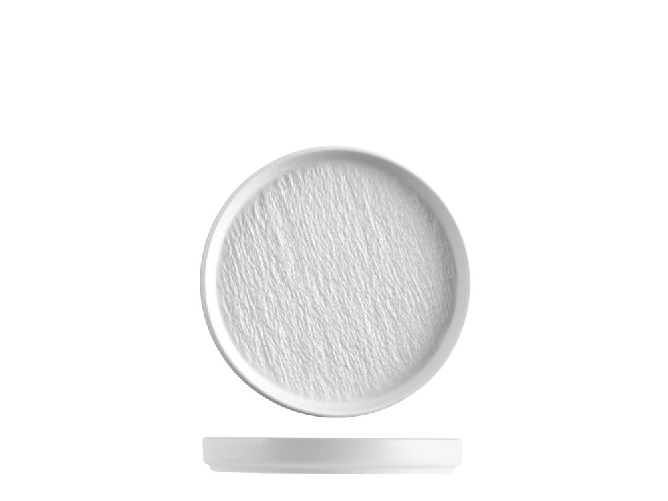 H&h 6x H&H Piatto Skin in porcellana decorata a rilievo bianca cm 15
