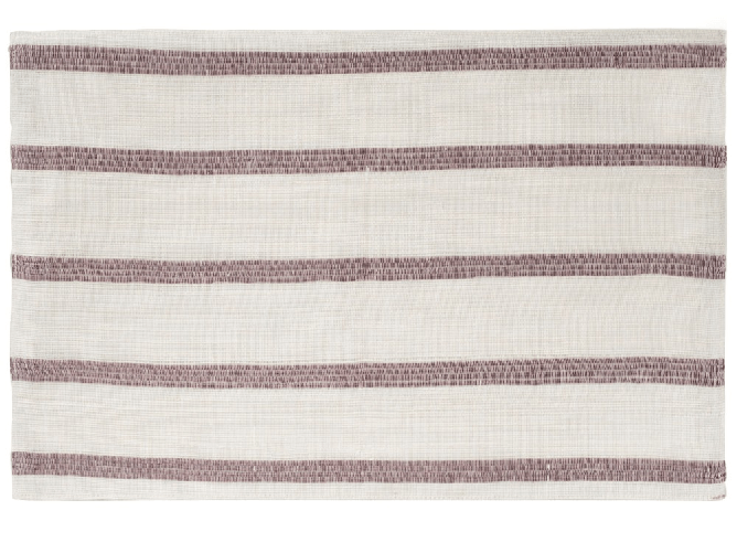 H&h 6x Tovagliette Americana H&H In Cotone E Ramiè Righe Marroni Cm45X30