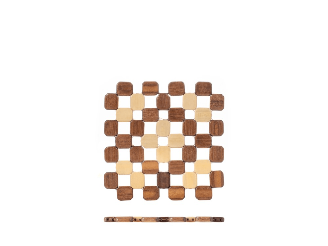 H&h 12x H&H Sottopentole in legno naturale di bambù forma quadrata cm 16x16.