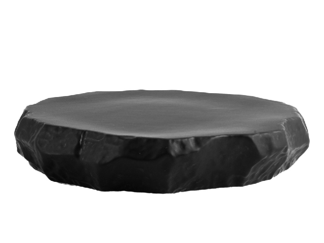 H&h 2x H&H Alzata roccia Skin in porcellana nera cm 23