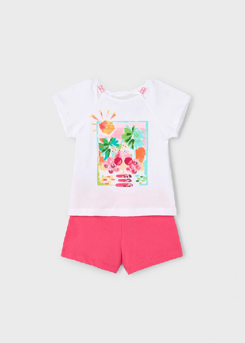 MAYORAL COMPLETO T SHIRT SHORT BAMBINA MAYORAL 3213 03213 62 ROSA ORIGINALE PE 2025 Colore Rosa,Taglia 4 anni