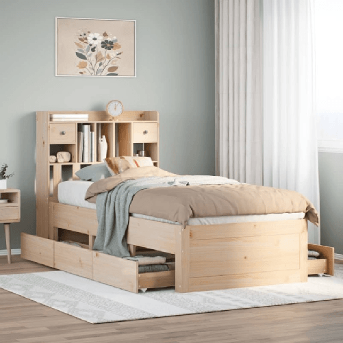VidaXL Letto Libreria senza Materasso 90x190 cm Legno Massello Pino