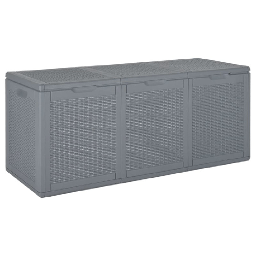 VidaXL Contenitore da Giardino Grigio in Rattan PP 270 L