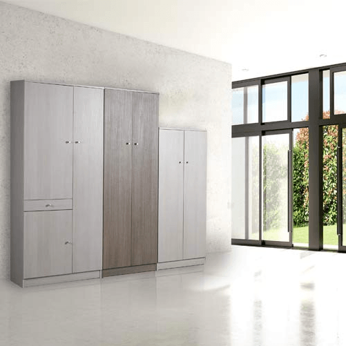Pidema:Armadio scarpiera multiuso con ripiani regolabili, dimensioni 62x34x182 cm. Scarpiere armadietto due ante in legno colore bianco, ideale per tu