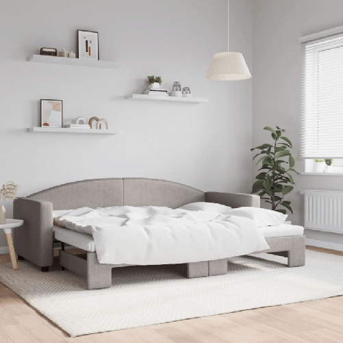 VidaXL Divano Letto con Letto Estraibile Tortora 80x200 cm Tessuto