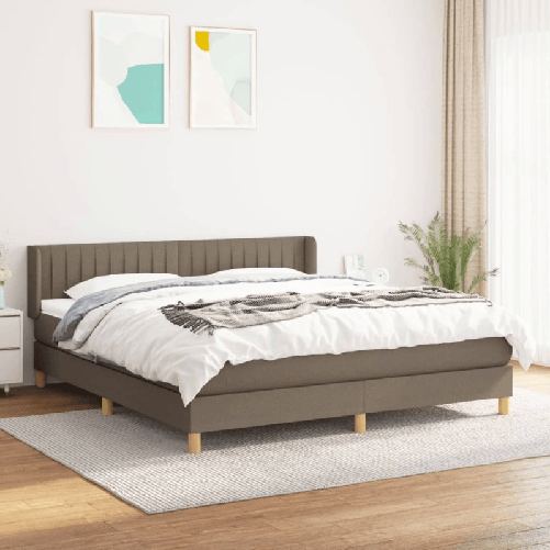 VidaXL Giroletto a Molle con Materasso Tortora 180x200 cm in Tessuto