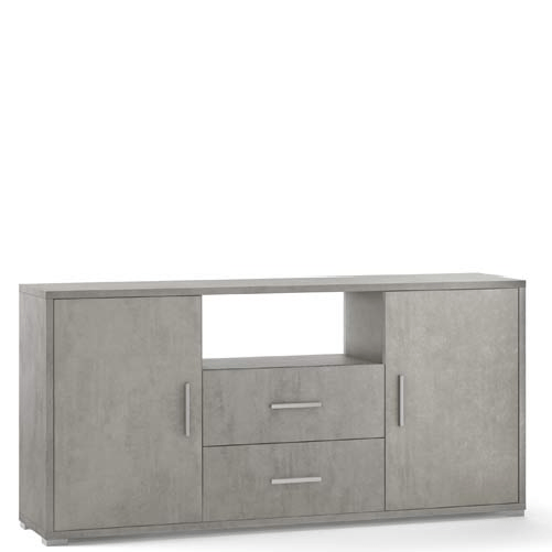 Pidema:Mobile porta TV soggiorno con due cassetti. Cassettiera ufficio amazon cemento a prezzi scontati