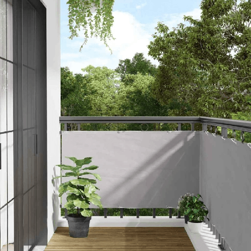 VidaXL Paravento da Balcone Grigio 500x75 cm in PVC