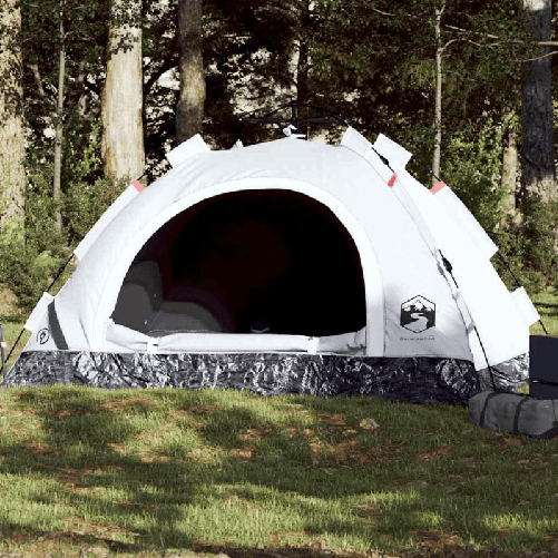 VidaXL Tenda 2 Persone Bianca in Tessuto Oscurante a Rilascio Rapido